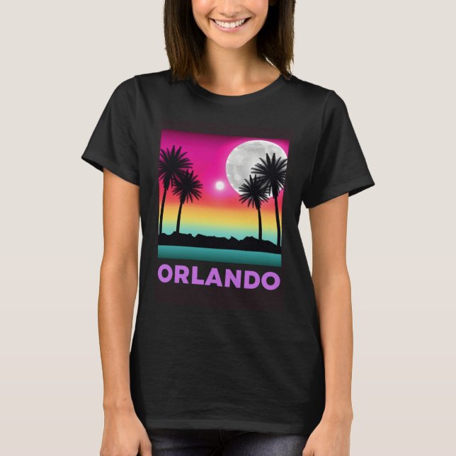 Orlando Florida Beach Retro Vacation T Shirt (Framsida)