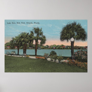 Orlando Florida - beskåda av sjön Eola och Eola Poster