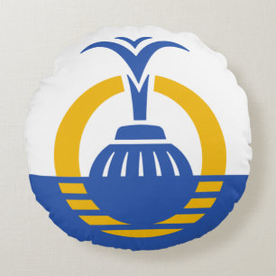 Orlando (Florida) City flagga Round Pillow Rund Kudde