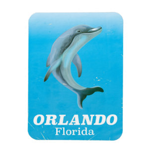 Orlando florida delphin vintage resor poster magnet