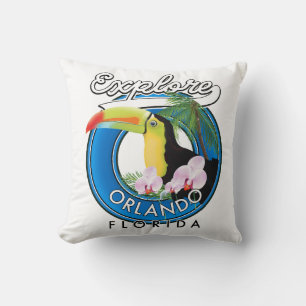 Orlando Florida Explore retro logotyp. Kudde