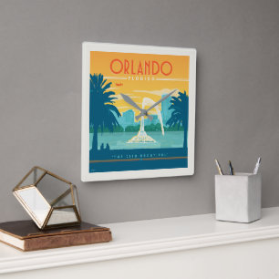 Orlando Florida Fyrkantig Klocka