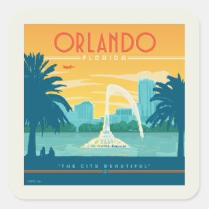 Orlando Florida Fyrkantigt Klistermärke