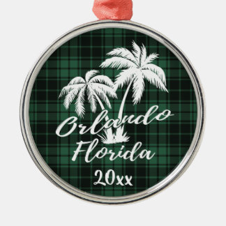 Orlando Florida Handflatan Träd Grönt Play Julgransprydnad Metall