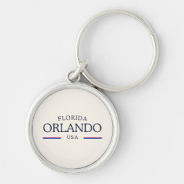 Orlando Florida Heritage - Classic Cream Rund Silverfärgad Nyckelring