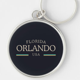 Orlando Florida Heritage - Midnight Rund Silverfärgad Nyckelring