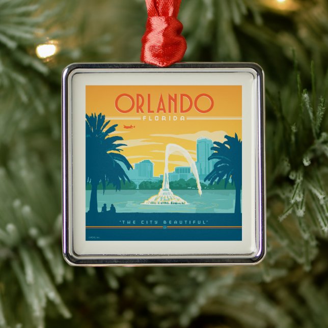 Orlando Florida Julgransprydnad Metall (Träd)