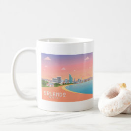 Orlando Florida Kusten Cityscape Pastel Travel Kaffemugg