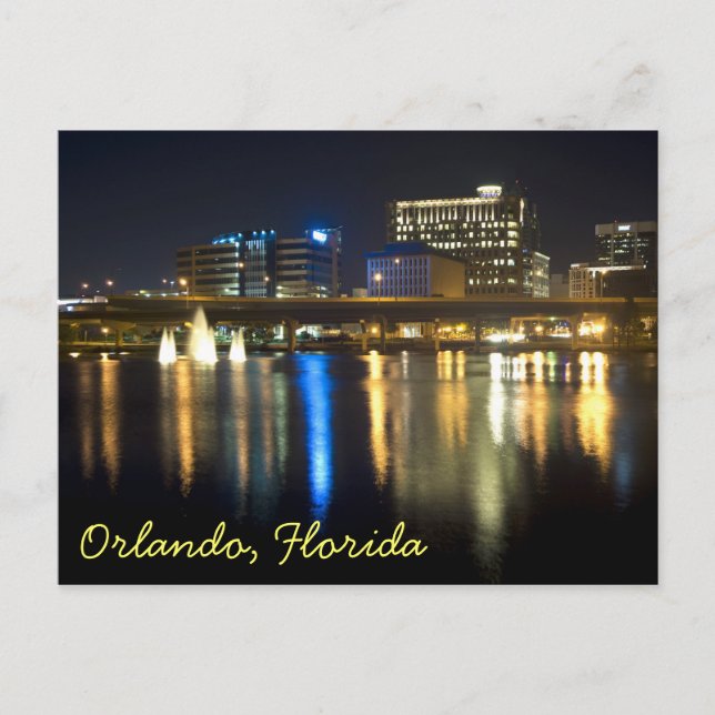Orlando, Florida nattetid från Sjö Lucerne Vykort (Framsida)