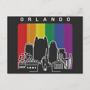 Orlando Florida Rainbow Flagga LGBTQAI Pride Vykort