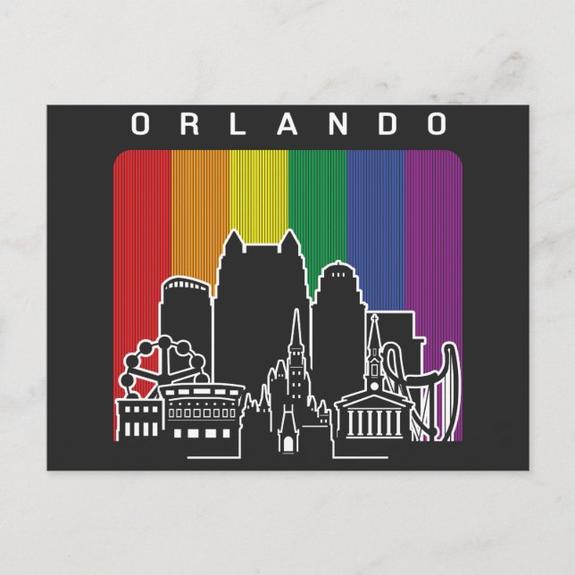 Orlando Florida Rainbow Flagga LGBTQAI Pride Vykort (Framsida)