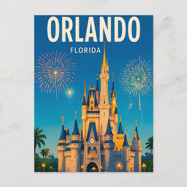 Orlando Florida Resa Stad Landskap Vykort (Framsida)