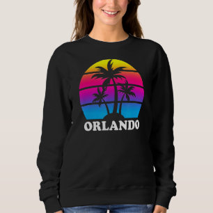 Orlando Florida Retro Handflatan Träd solnedgången T Shirt