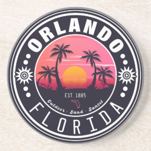 Orlando Florida Retro Sunset Tropical Souvenir 80s Underlägg