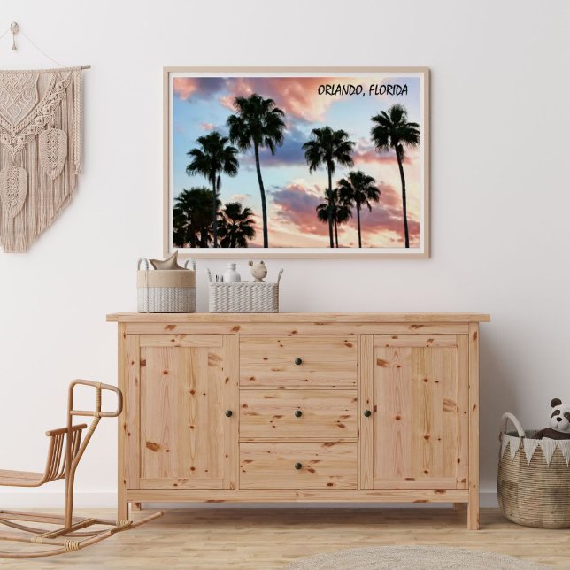 Orlando, Florida Rosa Clouds & Handflatan Träd Pos Poster (Skapare uppladdad)