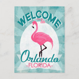 Orlando Florida Rosa Flamingo - Vintage Retro Trav Vykort