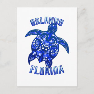 Orlando Florida Semester Stamtatuering Sköldpadda Vykort