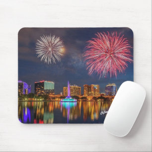 Orlando Florida Sjö Eola Fireworks & Fontän Musmatta