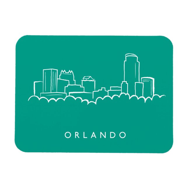 Orlando Florida Skyline Magnet (Horisontell)