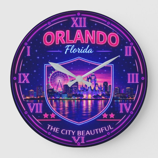 Orlando Florida Skyline  Stor Klocka (Framsida)