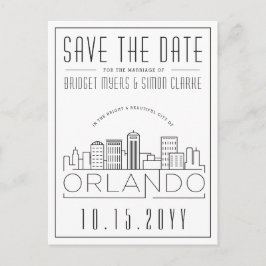 Orlando, Florida | Stiliserad Skyline Spara datum Vykort