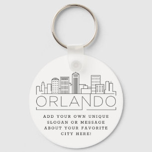 Orlando, Florida Stylized Skyline Anpassningsbar Nyckelring