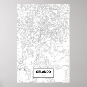 Orlando Florida (svarten på vit) Poster