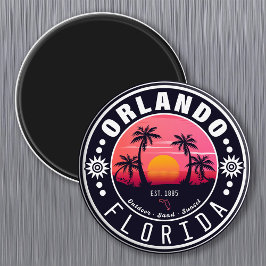Orlando Florida tropical Retro Sunset Souvenir 60  Magnet