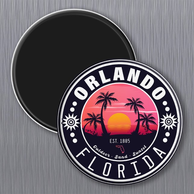 Orlando Florida tropical Retro Sunset Souvenir 60  Magnet (Skapare uppladdad)
