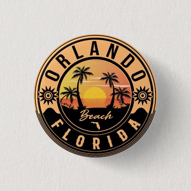 Orlando Florida tropical Retro Sunset Souvenirs Knapp (Framsida)