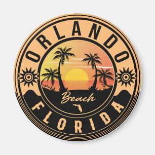 Orlando Florida tropical Retro Sunset Souvenirs Magnet