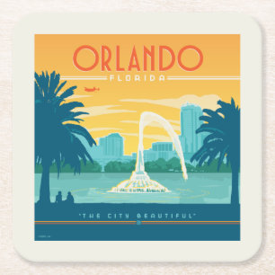 Orlando Florida Underlägg Papper Kvadrat