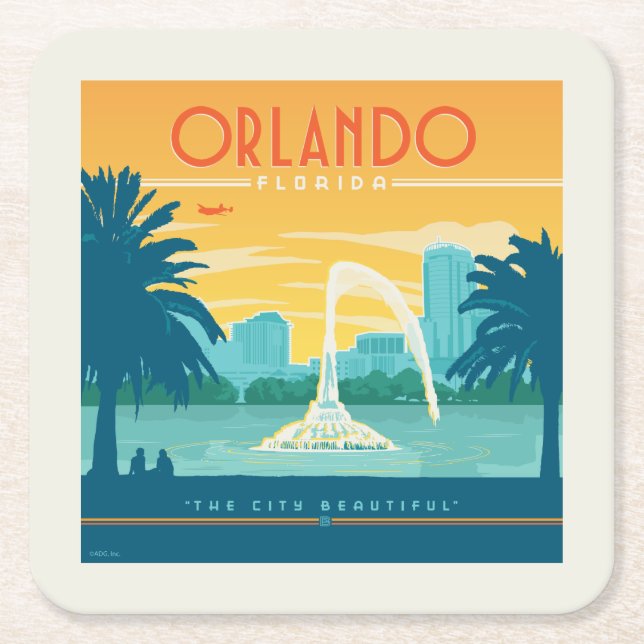 Orlando Florida Underlägg Papper Kvadrat (Framsidan)