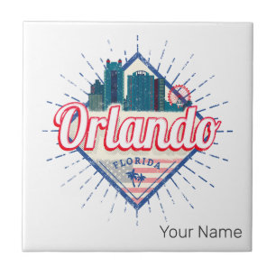 Orlando Florida United Stater Skyline Vintage USA Kakelplatta