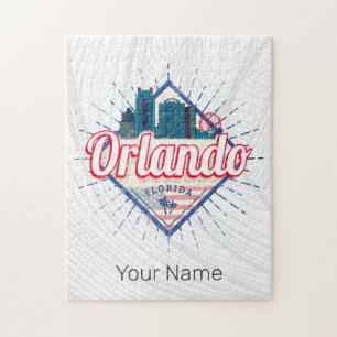 Orlando Florida United Stater Skyline Vintage USA Pussel