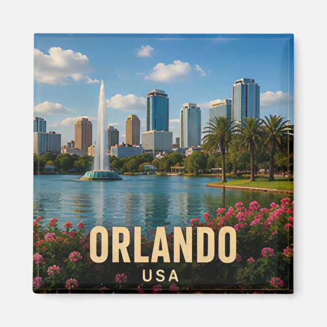 Orlando Florida USA Temaparker Centrala Resmål 🎢 Magnet (Framsidan)