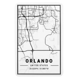 Orlando Florida USA Travel City Karta Poster Magnet