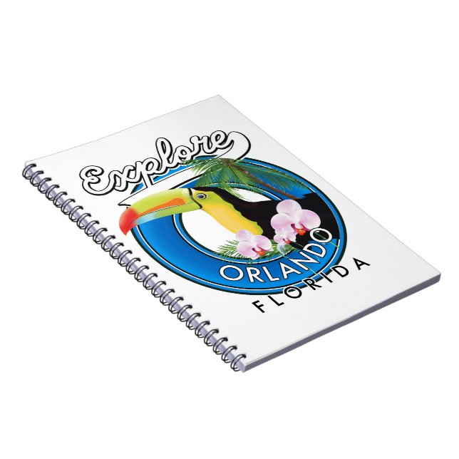 Orlando Florida Utforska retro logotyp. Anteckningsbok (Högra Sidan)
