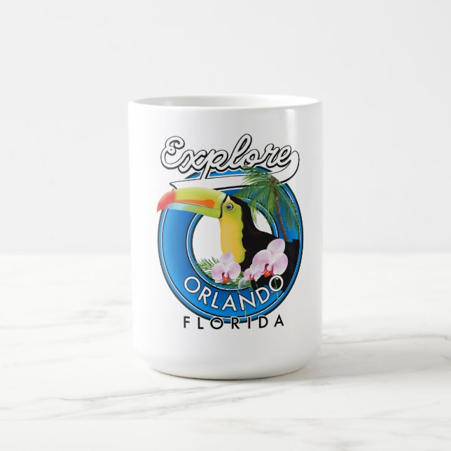Orlando Florida Utforska retro logotyp. Kaffemugg (Center)
