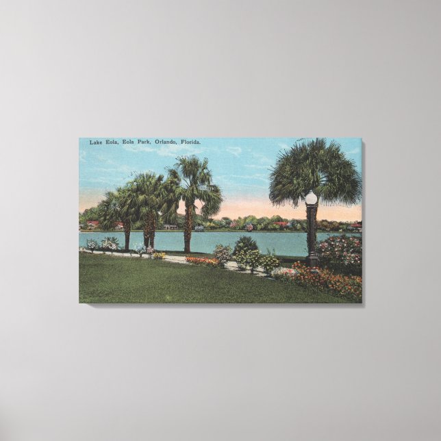 Orlando, Florida - View of Sjö Eola and Eola Canvastryck (Framsida)