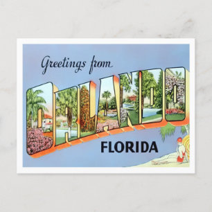 Orlando, Florida Vintage Big Brev vycard Vykort