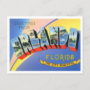 Orlando, Florida Vintage Big Brev vycard Vykort