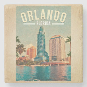 Orlando Florida Vintage High byggnad Handflatan 19 Stenunderlägg