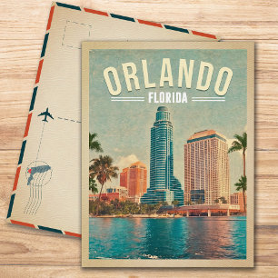 Orlando Florida Vintage High byggnad Handflatan 19 Vykort