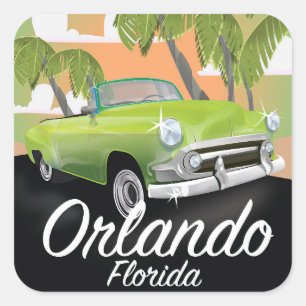 Orlando Florida vintage resemål Fyrkantigt Klistermärke