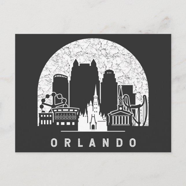 Orlando Florida Vintage Skyline Vykort (Framsida)