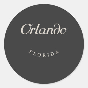 Orlando Florida White Font Runt Klistermärke