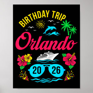 Orlando Födelsedagsresa 2026 Matchande Familj Poster