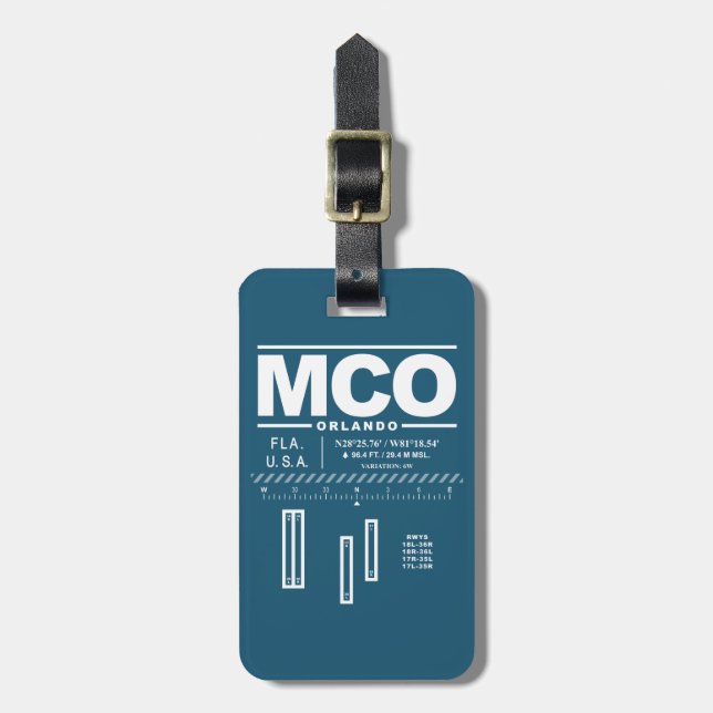 Orlando Internationell flygplats MCO Luggage Tag Bagagebricka (Vertikal Framsida)