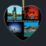 Orlando, Miami, South Beach Collage Julgransprydnad Keramik<br><div class="desc">Orlando Miami South Beach Collage är en produkt från de flesta reseområden i Florida i berömden. En stor del av delstaten Florida ligger på en peninsula mellan Mexikos Bukt, Atlanten och Floridas sund. Det här ser bra ut på vilken produkt som helst och gör en underbar resekickfågel. ⭐ PERSONALISERA den...</div>